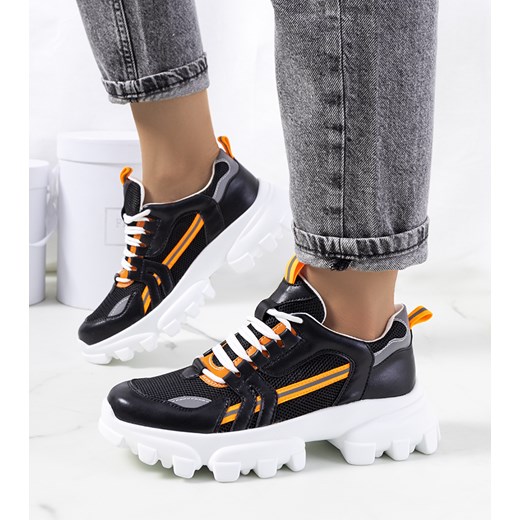 Czarne sneakersy damskie Bernier ze sklepu gemre w kategorii Buty sportowe damskie - zdjęcie 157580180