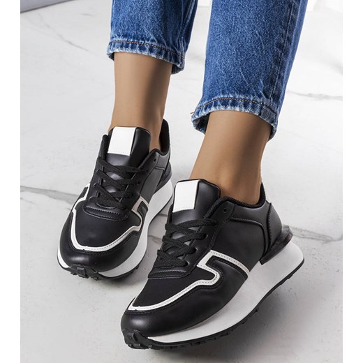 Czarne sneakersy na platformie Blanche ze sklepu gemre w kategorii Buty sportowe damskie - zdjęcie 157582014