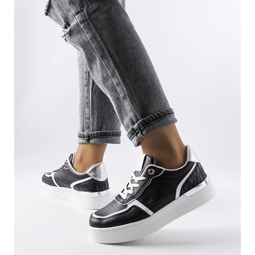 Czarne sneakersy na platformie Tooele ze sklepu gemre w kategorii Trampki damskie - zdjęcie 157583254
