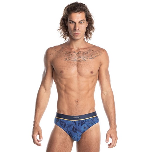 Bawełniane slipy męskie standard 2-pack M-987SD, Kolor niebieski, Rozmiar L, LAMA ze sklepu Intymna w kategorii Majtki męskie - zdjęcie 157586473