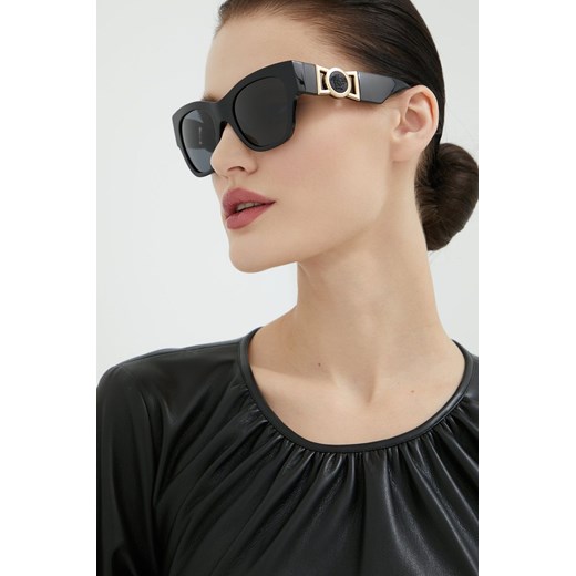 Versace okulary przeciwsłoneczne damskie kolor czarny Versace 52 ANSWEAR.com