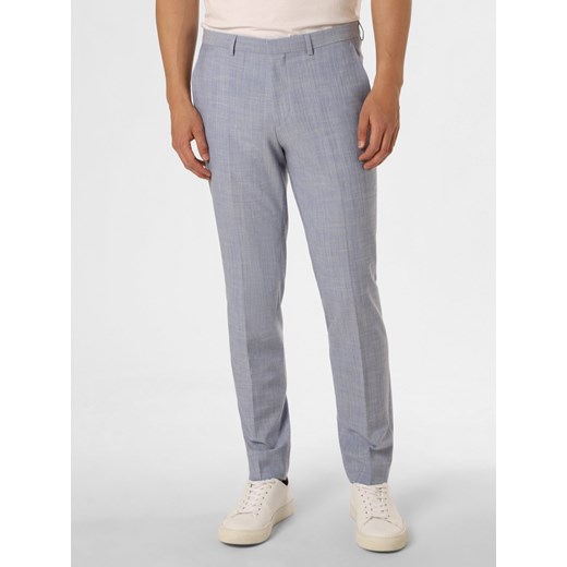 HUGO Męskie spodnie od garnituru modułowego Mężczyźni Super Slim Fit jasnoniebieski marmurkowy ze sklepu vangraaf w kategorii Spodnie męskie - zdjęcie 157595901
