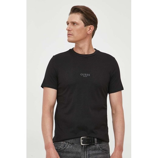 Guess t-shirt bawełniany AIDY kolor czarny z aplikacją M2YI72 I3Z14 ze sklepu ANSWEAR.com w kategorii T-shirty męskie - zdjęcie 157596772