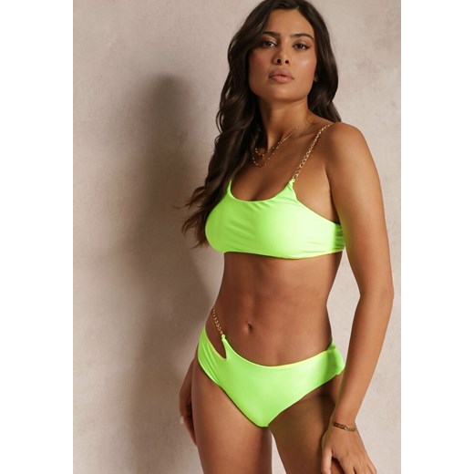 Zielone Bikini z Biustonoszem z Łańcuszkiem i Majtkami Figi Nakda ze sklepu Renee odzież w kategorii Stroje kąpielowe - zdjęcie 157602780