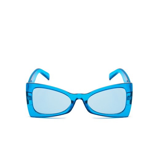 Cropp - Niebieskie okulary przeciwsłoneczne - niebieski ze sklepu Cropp w kategorii Okulary przeciwsłoneczne damskie - zdjęcie 157605304