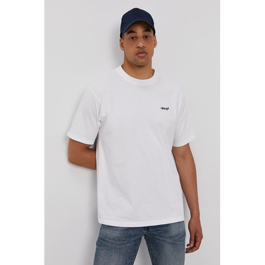 Levi&apos;s T-shirt A0637.0000 męski kolor biały gładki ze sklepu ANSWEAR.com w kategorii T-shirty męskie - zdjęcie 157608180