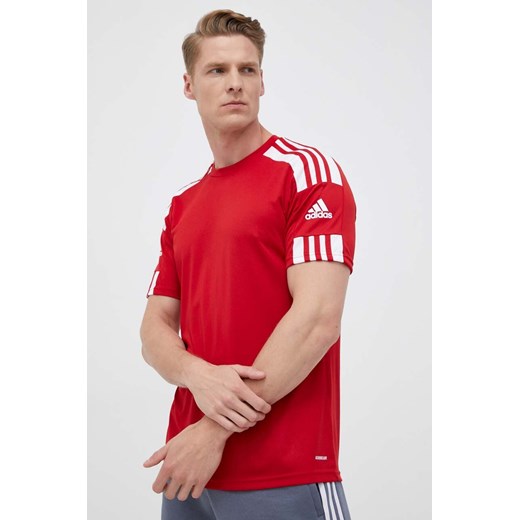 adidas Performance t-shirt treningowy Squadra 21 kolor czerwony z aplikacją ze sklepu ANSWEAR.com w kategorii T-shirty męskie - zdjęcie 157608214