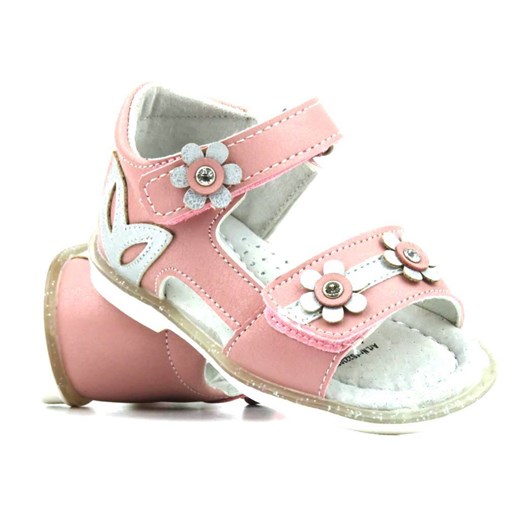 Sandałki dziecięce z profilowaną wkładką - WOJTYŁKO 22302, różowe ze sklepu ulubioneobuwie w kategorii Sandały dziecięce - zdjęcie 157615313