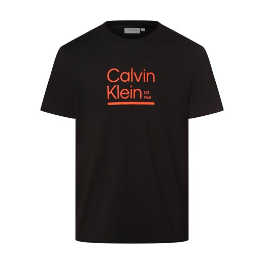 Calvin Klein T-shirt męski Mężczyźni Bawełna czarny nadruk ze sklepu vangraaf w kategorii T-shirty męskie - zdjęcie 157615523