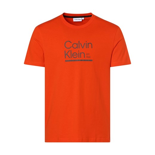 Calvin Klein T-shirt męski Mężczyźni Bawełna pomarańczowy nadruk ze sklepu vangraaf w kategorii T-shirty męskie - zdjęcie 157615524