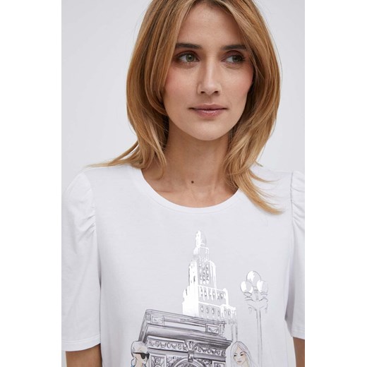 Dkny t-shirt damski kolor biały M ANSWEAR.com