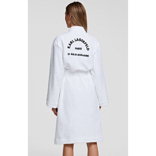 Karl Lagerfeld szlafrok unisex Logo 215W2180, Kolor biały, Rozmiar XS, Karl Karl Lagerfeld XS wyprzedaż Primodo