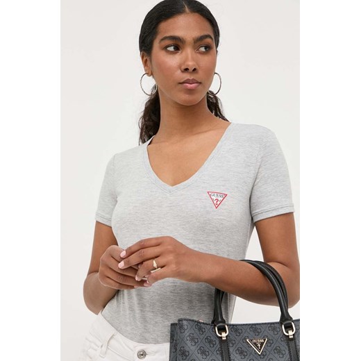Guess t-shirt damski kolor szary W2YI45 J1314 ze sklepu ANSWEAR.com w kategorii Bluzki damskie - zdjęcie 157628594
