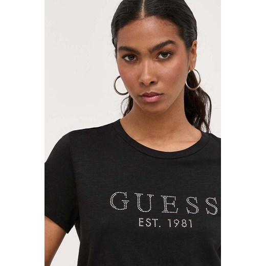 Guess t-shirt bawełniany kolor czarny Guess XS ANSWEAR.com