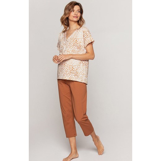 Bawełniana piżama damska 940, Kolor kamel, Rozmiar S, Cana ze sklepu Intymna w kategorii Piżamy damskie - zdjęcie 157629163