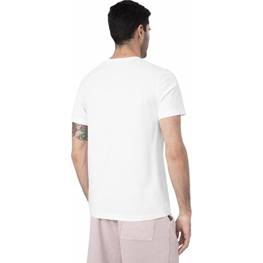 T-shirt męski biały 4F z krótkim rękawem w sportowym stylu 