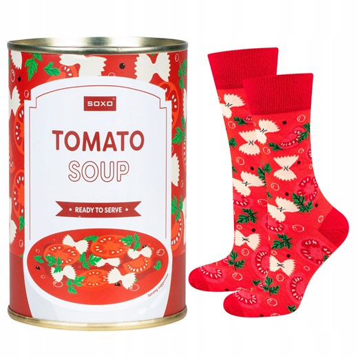 Skarpetki Męskie | Damskie SOXO GOOD STUFF tomato soup w puszce ze sklepu Sklep SOXO w kategorii Skarpetki męskie - zdjęcie 157633552