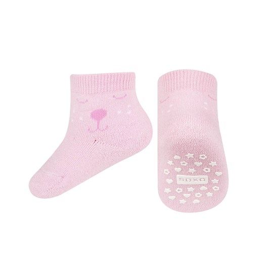Skarpetki niemowlęce różowe SOXO buźki ze sklepu Sklep SOXO w kategorii Skarpetki dziecięce - zdjęcie 157633674