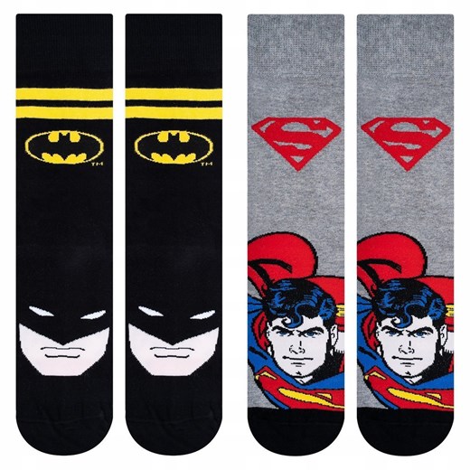 Skarpetki męskie kolorowe SOXO Batman i Superman DC Comics - 2 Pary ze sklepu Sklep SOXO w kategorii Skarpetki męskie - zdjęcie 157634052