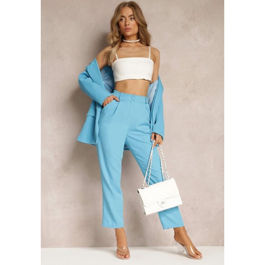 Niebieskie Spodnie Regular Namamn ze sklepu Renee odzież w kategorii Spodnie damskie - zdjęcie 157645651