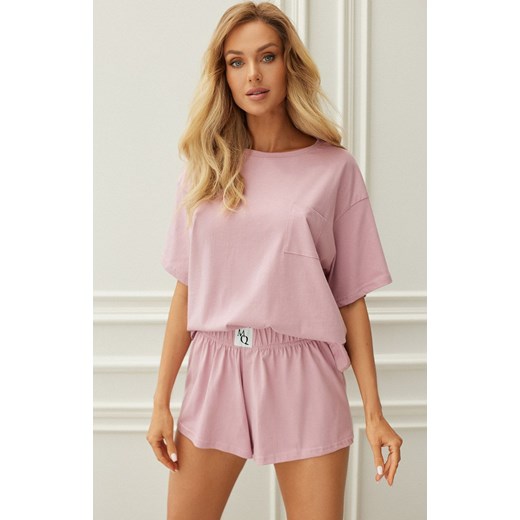 Bawełniana piżama damska w kolorze różowym Pure, Kolor różowy, Rozmiar XL, Mona ze sklepu Intymna w kategorii Piżamy damskie - zdjęcie 157646241