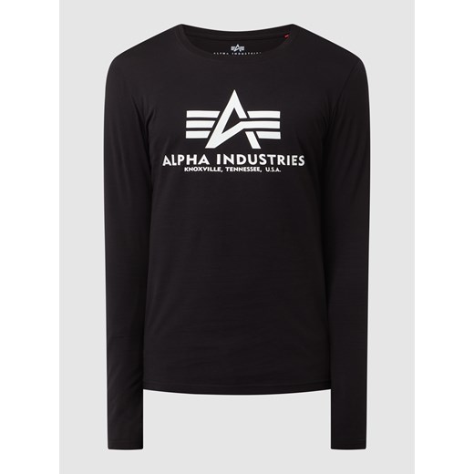 Bluzka z długim rękawem z nadrukiem z logo Alpha Industries M promocyjna cena Peek&Cloppenburg 