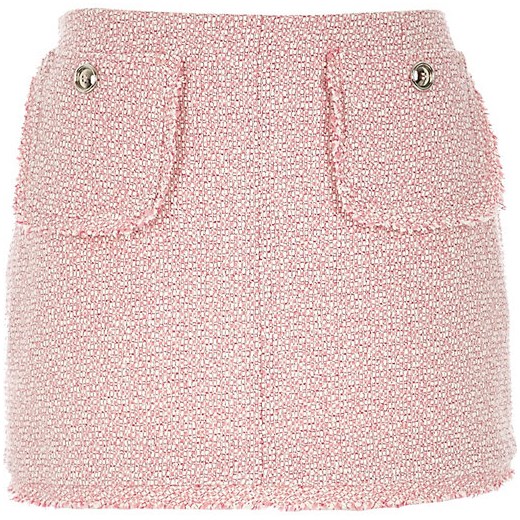 Pink boucle skirt river-island szary spódnica