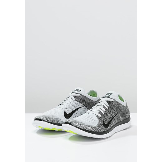 Nike Performance FREE 4.0 FLYKNIT Obuwie do biegania Lekkość pure platinum/black/light charcoal zalando  materiałowe