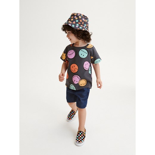 Reserved - Bucket hat SmileyWorld® - czarny ze sklepu Reserved w kategorii Czapki dziecięce - zdjęcie 158044494