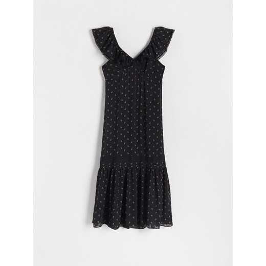Reserved - Sukienka z falbaną - Czarny Reserved XS Reserved