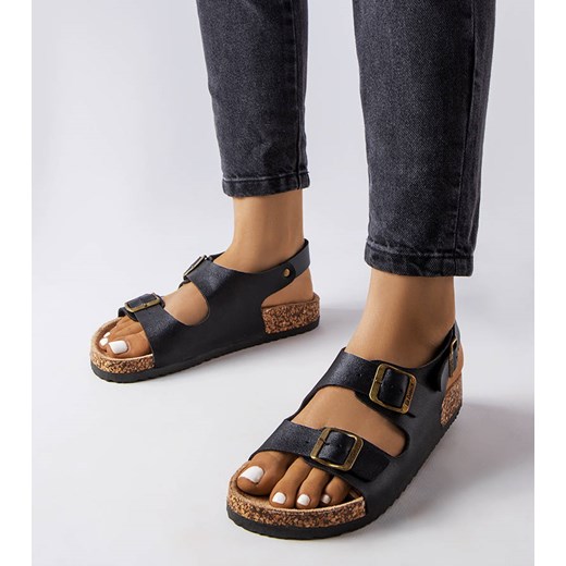 Czarne korkowe sandały z klamerkami Lee Cooper LCW-22-35-1163L Lee Cooper 41 gemre