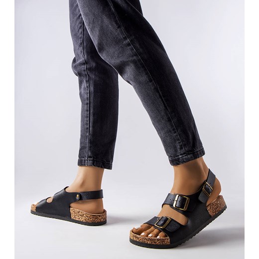 Czarne korkowe sandały z klamerkami Lee Cooper LCW-22-35-1163L Lee Cooper 38 gemre