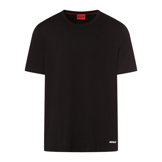HUGO T-shirt męski Mężczyźni Bawełna czarny jednolity ze sklepu vangraaf w kategorii T-shirty męskie - zdjęcie 158049632