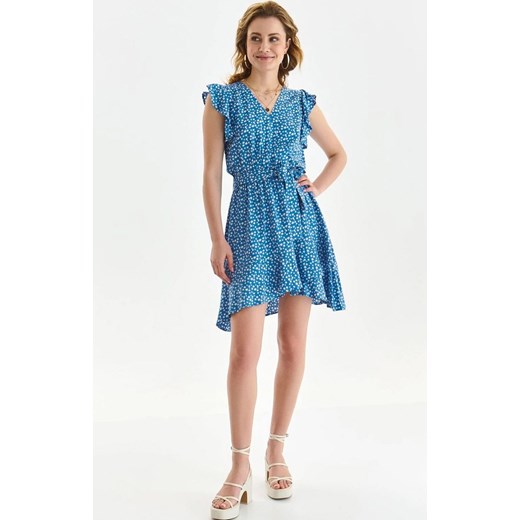 Letnia sukienka damska printowana z falbanami DSU0153, Kolor niebieski, Rozmiar Top Secret 40 Primodo