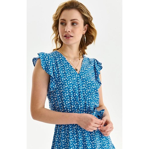 Letnia sukienka damska printowana z falbanami DSU0153, Kolor niebieski, Rozmiar Top Secret 36 Primodo