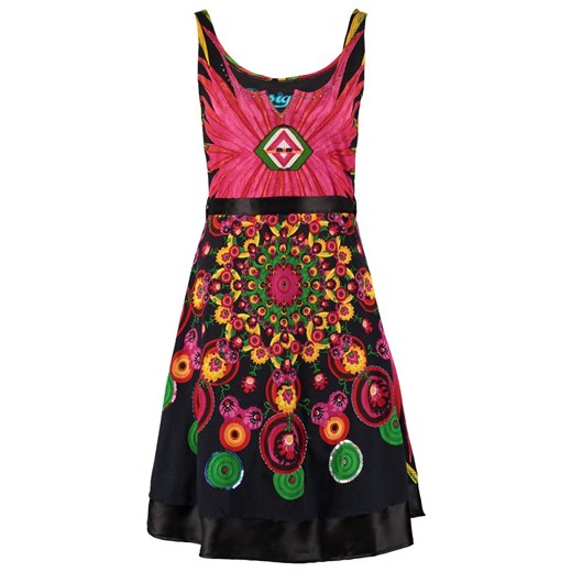 Desigual SANZIBAR Sukienka z dżerseju negro zalando rozowy abstrakcyjne wzory