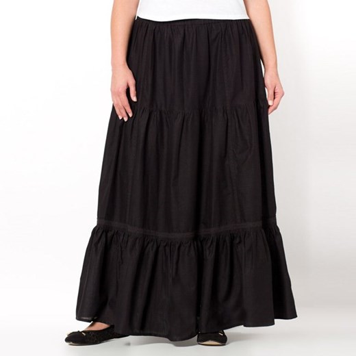 Długa spódnica, 100% bawełny la-redoute-pl czarny bawełna