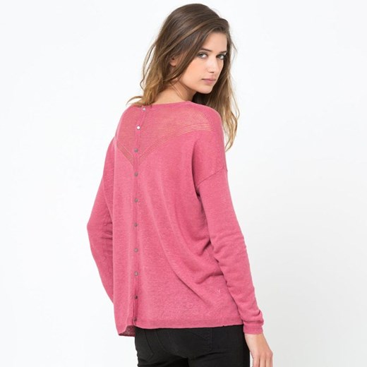 Sweter z długim rękawem, 100% lnu la-redoute-pl rozowy len