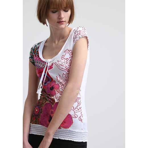 Desigual SEVEN Tshirt z nadrukiem blanco zalando rozowy nadruki