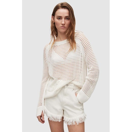 AllSaints sweter damski kolor biały lekki L ANSWEAR.com