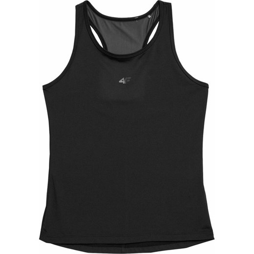 Czarna bluzka damska 4F wiosenna z elastanu w sportowym stylu 
