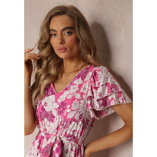 Sukienka Renee wielokolorowa w serek boho midi
