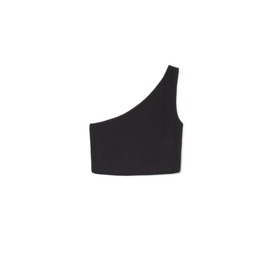 Cropp - Czarny top na jedno ramię - czarny ze sklepu Cropp w kategorii Bluzki damskie - zdjęcie 158466131