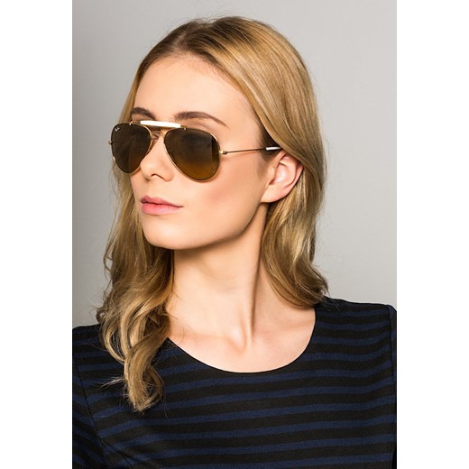 RayBan OUTDOORSMAN II RAINBOW Okulary przeciwsłoneczne gold/white zalando bezowy krople