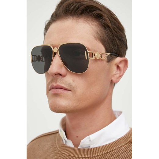 Versace okulary przeciwsłoneczne kolor złoty Versace 63 ANSWEAR.com