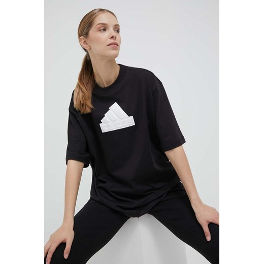 adidas t-shirt bawełniany kolor czarny H63008 ze sklepu ANSWEAR.com w kategorii Bluzki damskie - zdjęcie 158475941