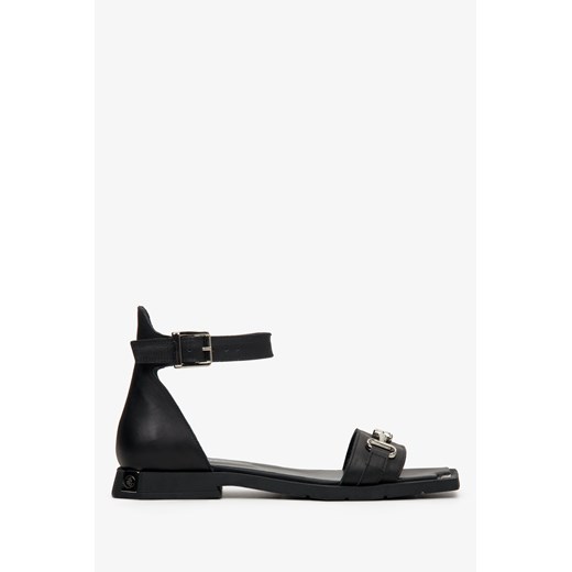 Estro: Czarne sandały damskie z zakrytą piętą ze sklepu Estro w kategorii Sandały damskie - zdjęcie 158476912
