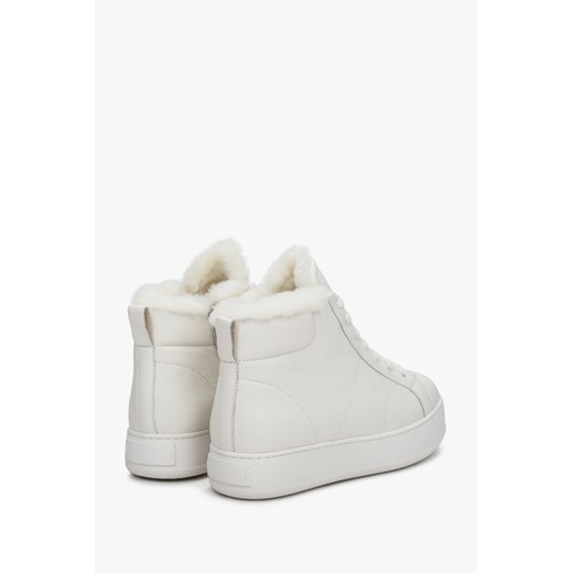 Estro: Białe wysokie sneakersy damskie na zimę z ociepleniem Estro 38 okazja Estro