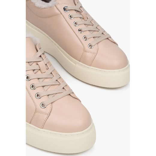 Estro: Beżowe zimowe trampki damskie Estro 40 Estro promocyjna cena