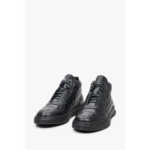 Estro: Wysokie sneakersy męskie czarne skórzane Estro 41 wyprzedaż Estro